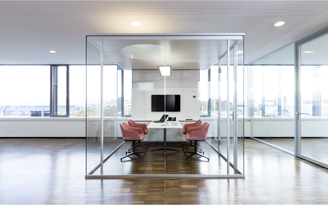 Glass partitions for open offices